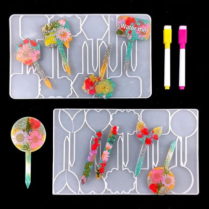 2pcs T-Shaped Silicone Plant Tag Mold Set