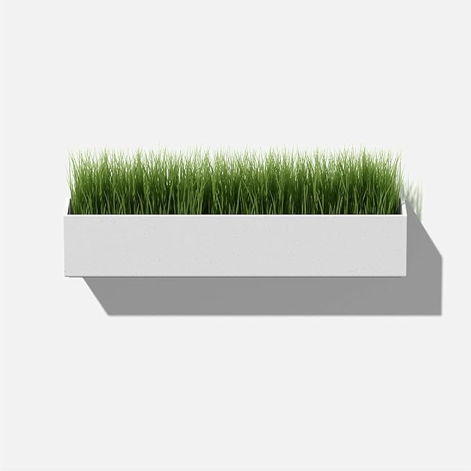 Veradek Forma Series Trough Hanging Planter - Rectangular Planter for Window Sill/Wall Decor | Made from Plastic-Stone Material | Modern Décor for Succulents, Indoor Small Plants