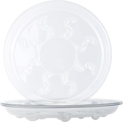6 Pack Heavy Duty Clear Plastic Plant Saucer Sturdy Pot Tray Plant Trays Drip Trays for pots,Plate Water Catcher,Flower Pot Saucer Water Drainage Tray Floor Protector (16 inch)