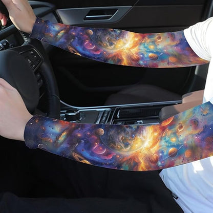Binienty Unisex Arm Sleeves for Driving, Golf, Cycling, Sports, UV Protector Cooling Arm Sleeves Cover