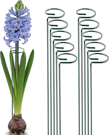 10 Pieces 16 inch Green Single Stem Plant Stakes Garden Plant Support Rings Flower Support Hoops Prop for Amaryllis Orchid Lily Rose Peony