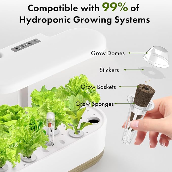 LYKO Low-Calorie Salad Seed Pods for AeroGarden, Ahopegarden, iDOO Hydroponics Growing System, 350 Seeds+ Including American Fast Lettuce, Buttercrunch Lettuce, Red Tomato, Golden Tomato (12-Pods)