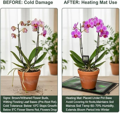 Heating Mats for Plants with Thermostat Controller （ Green ，10×20"-2P-Adjustable）