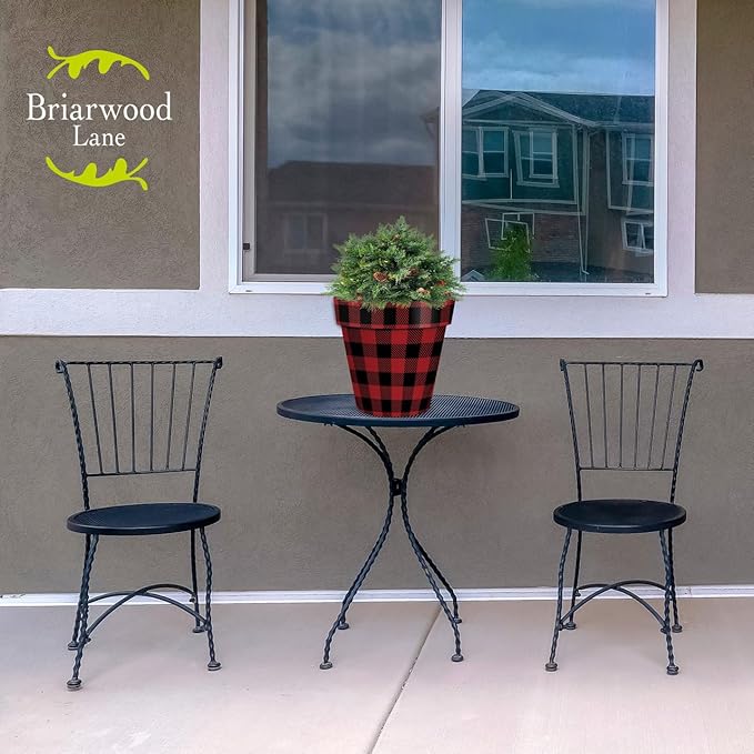 Briarwood Lane Red and Black Buffalo Check Medium Planter