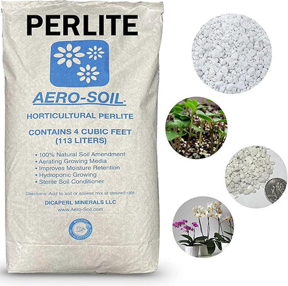 AeroSoil Perlite Premium Horticultural Grade Soil Additive Drainage and Growth - Coarse 4 Cubic Foot