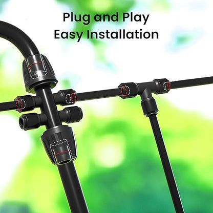MIXC 247 FT Drip Irrigation System,Quick Connector Garden Watering System Automatic Sprinkler System Kit for Lawn Raised Bed Greenhouse Plant Watering System with 1/4'' Tubing,Drip Emitters,Connectors