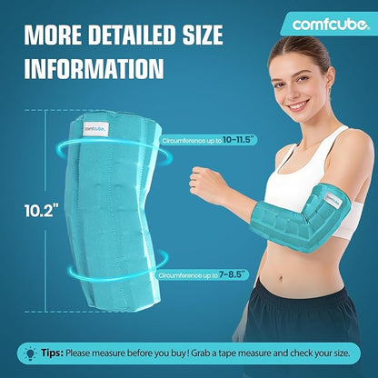 Elbow Ice Pack Wrap for Tendonitis & Tennis Elbow, 2 Hours Long Lasting Cold Compression Flexible Ice Pack Sleeve, Pain Relief for Golfers Arm, Arthritis, Injuries