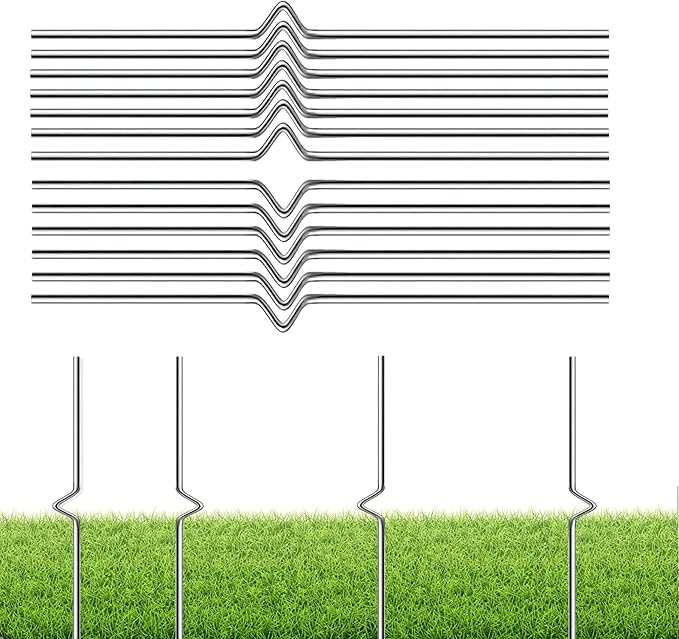 Yard Sign Stakes - 12 Pack Heavy Duty Metal Wire Stakes for Garden Lawn Signs 13'' Alternative to H Frame Stakes for Corrugated Plastic Yard Signs Holder