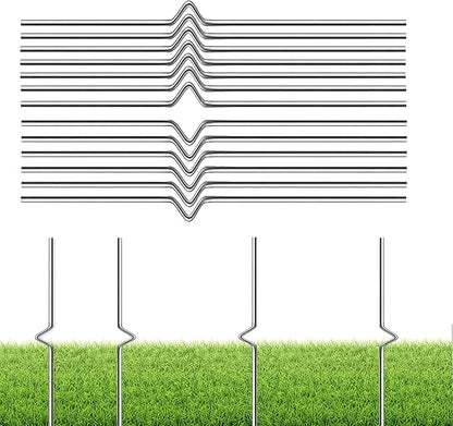 Yard Sign Stakes - 12 Pack Heavy Duty Metal Wire Stakes for Garden Lawn Signs 13'' Alternative to H Frame Stakes for Corrugated Plastic Yard Signs Holder
