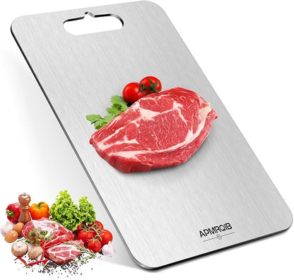 Titanium Cutting Boards for Kitchen, 100% Pure Titanium Cutting Boards Double Sided Non Toxic Cutting Board, Hygiene Durable Dishwasher Safe 13”× 8”(M)