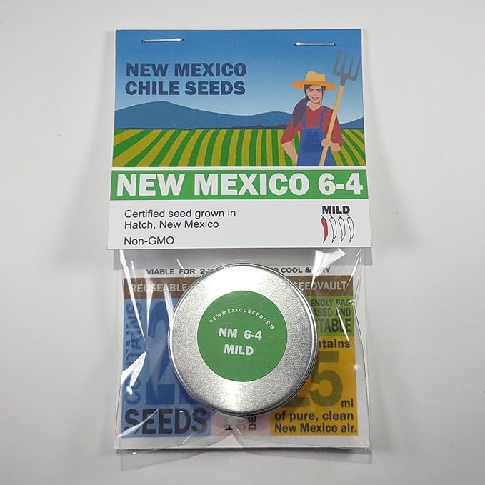 New Mexico 6-4 Chile Seeds from Hatch | Mild Green Chili | Red Chili Peppers | Heritage Non-GMO | Produced for 2026