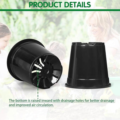 2/3/5/7/10 Gallon Pots for Plants, Sturdy Plastic Nursery Pots with Drainage Holes, Plant Pots for Seedlings, Vegetables, Succulents, Cuttings