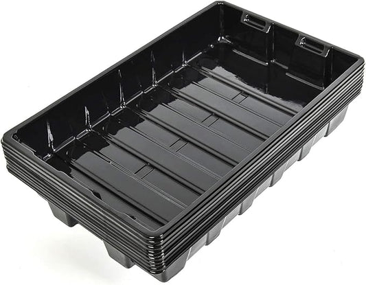 YoleShy 10 Pack Seed Starter Tray Reusable Plastic Plant Seedling Starter Trays Thickened Sturdy Durable for Germination Growing Microgreens Planting Propagation, Without Drain Holes, 14.5"x9"