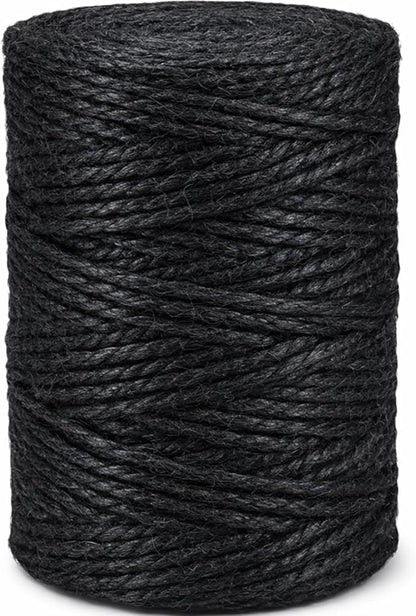 Leecogo Black 2.5mm Jute Twine 328 Feet Heavy Duty Garden Twine String for Gardening Plant Crafts and Decorative Projects