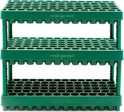 Vego garden 10" x 20" 76 Cells Seed Starter Tray Stackable Seedling Starting Germination Trays for Plants Planting Vegetables Herbs Flowers, 3 Sets