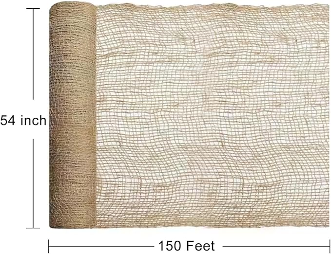 Agfabric Natural Jute Erosion Control 54''x150', Jute Netting Roll - 54 inch Wide x 150 Feet Long Soil Saver Mesh Blanket