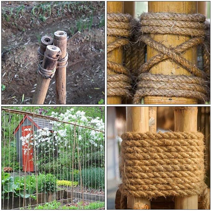 Leecogo 4mm Jute Rope 164 Feet Heavy Duty and Thick Twine Rope for Gardening Arts Crafts Packing Bundling Recycling and Home Decor
