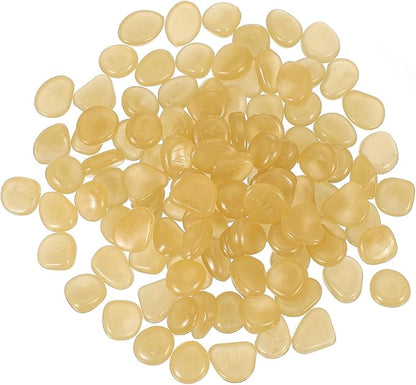 PATIKIL Glowing Stones, 300 Pcs Glow in The Dark Rocks for Indoor Outdoor Fish Tank Decorations Garden Yard Landscaping Gifts for Friends, Orange Yellow