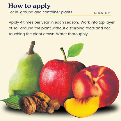 True Organic Fruit & Nut Food – Organic Fertilizer for Productive Tree Growth – Prevent Blossom End Rot – 4lb Bag Covers 70 Sq. Ft.