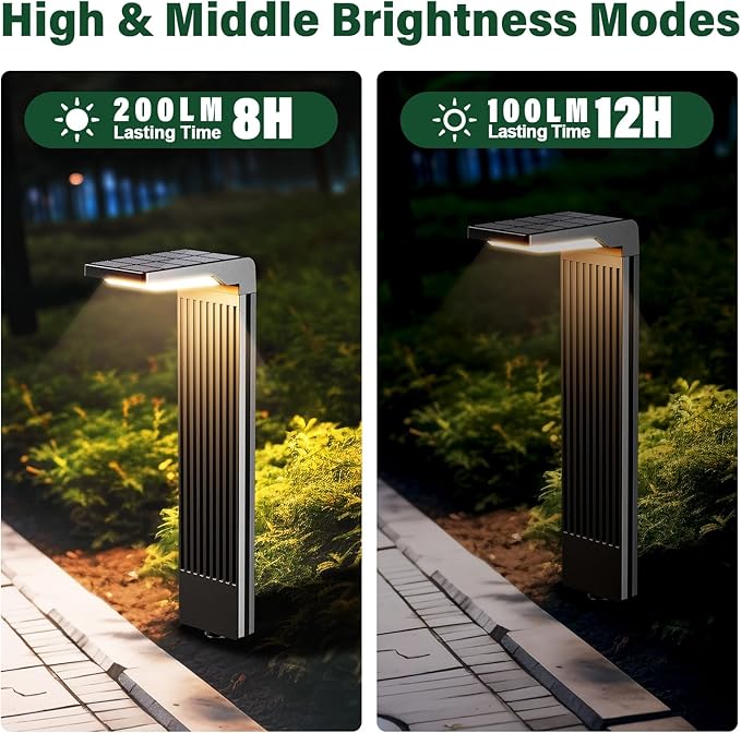 Solar Pathway Lights Outdoor 6Pack, Bright 60LED Solar Path Lights Outside Waterproof, Warm & Cool Walkway Light Solar Powered, Landscape Lighting for Driveway Lawn Patio Garden Yard