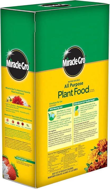 Miracle-Gro Water Soluble All Purpose Plant Food - Fertilizer for All Indoor or Outdoor Plants Including Roses, Flowers, Vegetables, Houseplants, Trees, and Shrubs, 12.5 lbs.