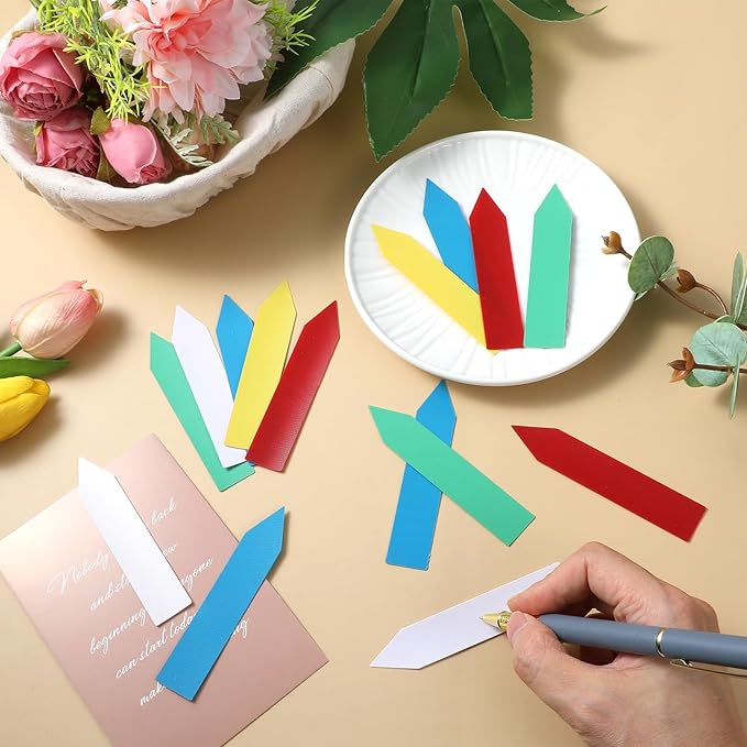 2000 Pcs Plastic Plant Labels 4'' Garden Plant Markers Nursery Name Tags Waterproof Pot Label Stakes Planting Sticks for Seeds Summer Outdoor Indoor Garden Flowers(Mix Color)