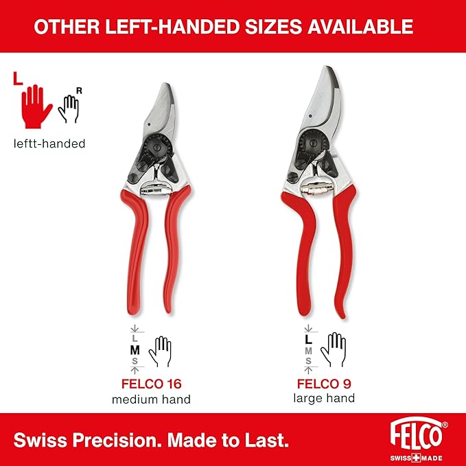 Felco F 14 Pruning Shears – 7.1" Garden Clippers for Small Hands with Bypass & Anvil Blades | Hand Pruners for Gardening | Garden Tool Cutter with Forged Alloy Steel Build, Lightweight Swiss Design