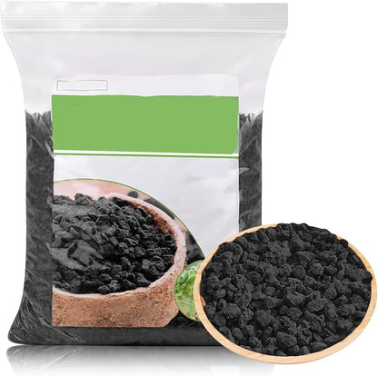 Lava Rocks for Plants -100% Pure Volcanic Rock No Dyes or Chemicals-Best Lava Stones Top Dressing for Cacti Succulents Plants,Bonsai (Black, 20LBS)