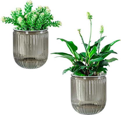 Melphoe Self Watering Pots for Indoor Plants Planter, 4.7 Inch 2 Pack Planters Self Watering Plant Pots for Flower, Houseplants, Succulent, African Violets and Cactus with Drainage
