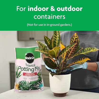 Miracle-Gro Tropical Potting Mix - Growing Media for Tropical Plants Living in Indoor and Outdoor Containers, 6 qt. (4-Pack)