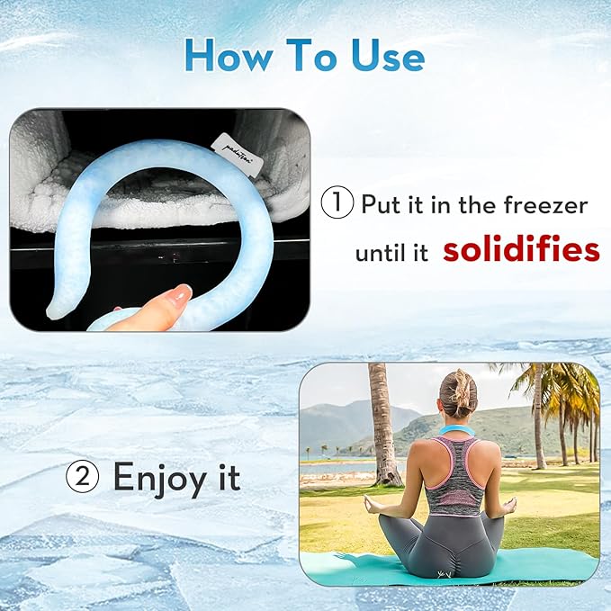 Neck CoolingTube, Reusable Ice Cooler Wearable Body CoolingProducts, Neck Coolers for Hot Weather