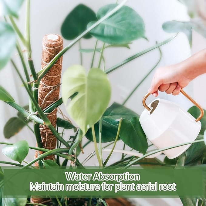 Joyhalo 26.4 Inch Moss Pole Monstera Plant Support, 2 Pcs 15.7 Inch Moss Pole for Plants Monstera, Plant Stakes for Indoor Plants with Jute Rope and Name Label