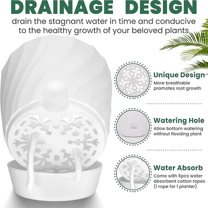 Plant Pots with Drainage, Self Watering Pots for Indoor Plants, Home Decor Flower Planters, 6 Pack Plastic Planters Succulent Pots, Mix Color