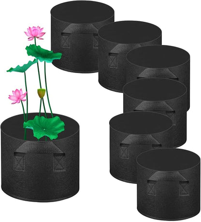 8 Pack Lily Plant Pots for Pond, Thickened Non-Woven Plant Fabric Pots with Handles, Durable Breathe Reusable Fabric Plant Bags for Aquatic Plants, Potato, Carrot, Onion, Flower