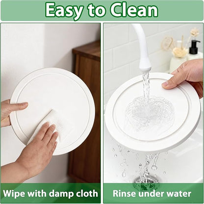 Plant Saucer Flower Pot Saucers Plant Trays for Pots Instant Dry Diatomaceous Earth Round Plant Drip Trays for Indoors Keeping Counter and Floors Dry and Clean (2pcs White Medium)