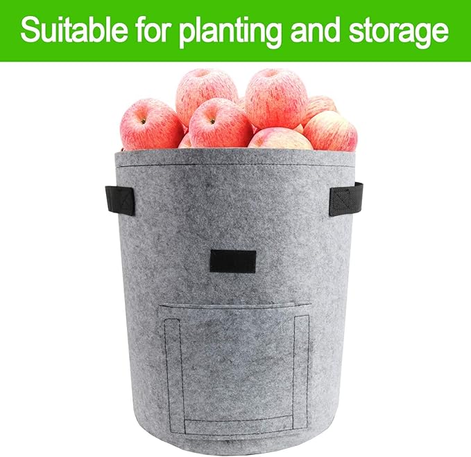 2 Pack 4 Gallon Potato Grow Bags, Planter Bag Heavy Duty, Thickened Growing Bags Garden Vegetable Planter with Handles & Large Harvest Window