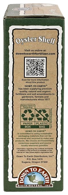 Down to Earth Organic White Oyster Shell Fertilizer - OMRI Listed Calcium Amendment for Healthy Soil & Strong Plant Growth, 5 lb