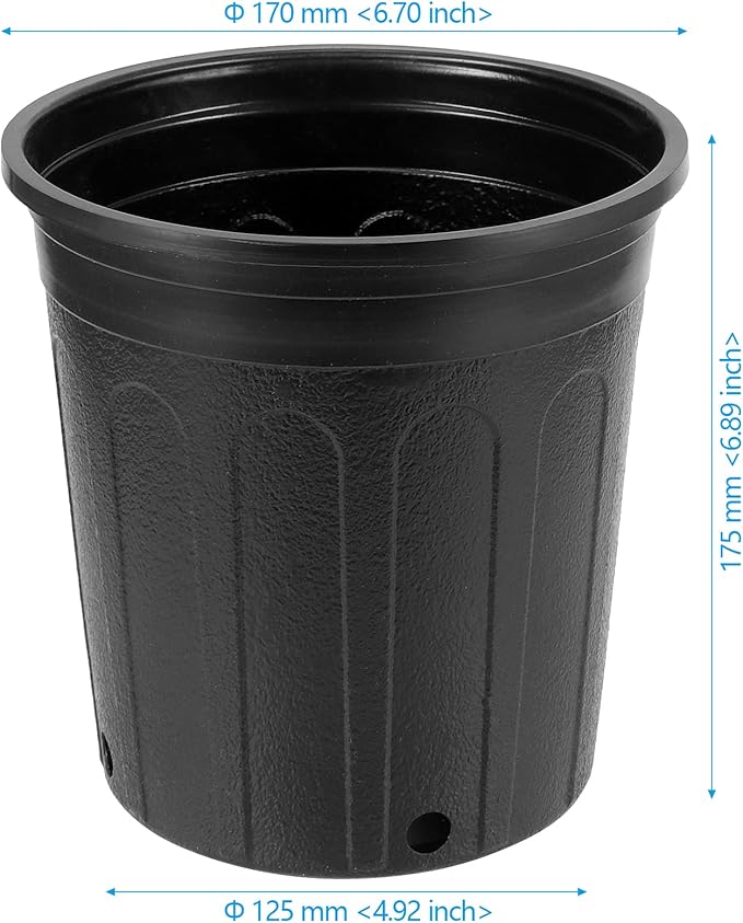 JEUIHAU 26 Pack 1 Gallon Plastic Nursery Pots, Black Plant Pots with Drainage Holes, Flower Plant Container Seed Starting Pot