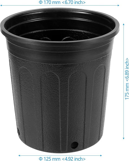 JEUIHAU 26 Pack 1 Gallon Plastic Nursery Pots, Black Plant Pots with Drainage Holes, Flower Plant Container Seed Starting Pot