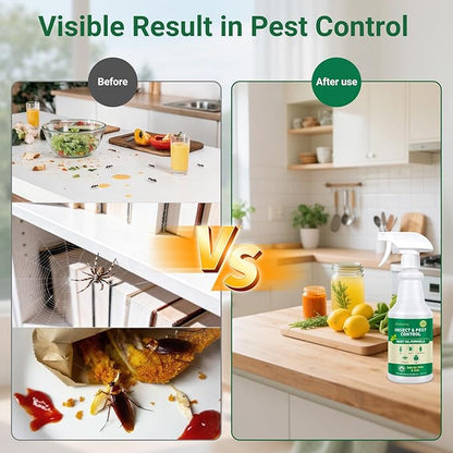 Peppermint Oil Insect Repellent Spray 16 OZ, Natural Indoor & Outdoor Bug Control for Spiders, Ants, Roaches, and More, Kids and Pets Safe, Suit for Garage Kitchen Attic Patio Basement