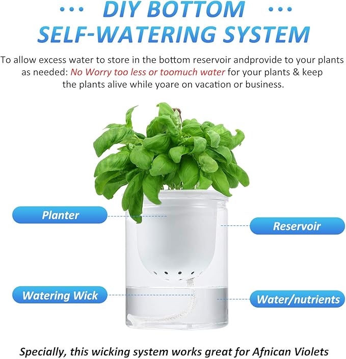 130 Feet Self Watering Wick Cord Watering Rope for Indoor Outdoor Potted Plant Self-Watering Planter Pots DIY Automatic Watering Device System Potted Plant Sitter Auto Drip Irrigation Waterer