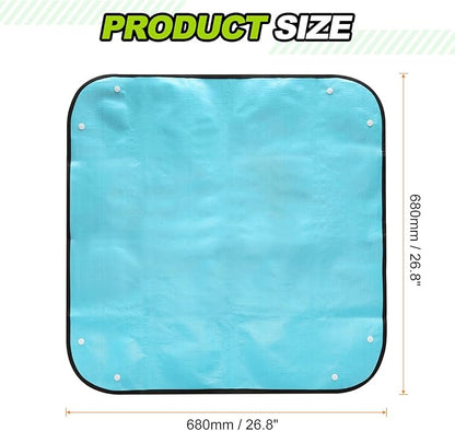 HARFINGTON Repotting Mat 26.8" x 26.8" PE Cloth Waterproof Plant Repotting Mat Foldable Portable Gardening Potting Tray with Plastic Buckle for Indoor Plant Change Soil Watering, Blue