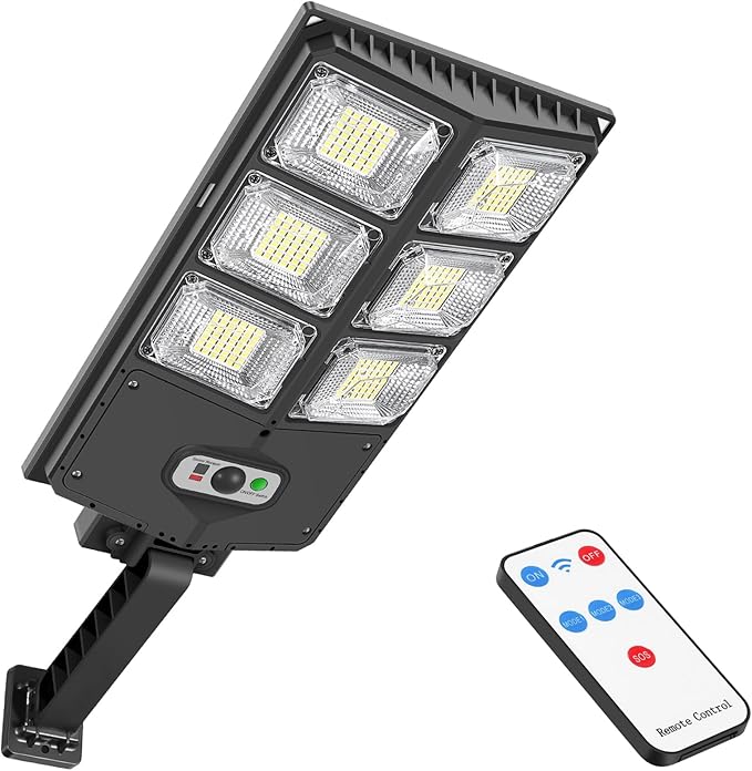 150W Solar Lights Outdoor, 8000LM Led Flood Light Motion Sensor with Remote Control, 3 Modes Solar Street Light Outdoor for Yard, Garden, Path, Parking lot - IP65 Waterproof