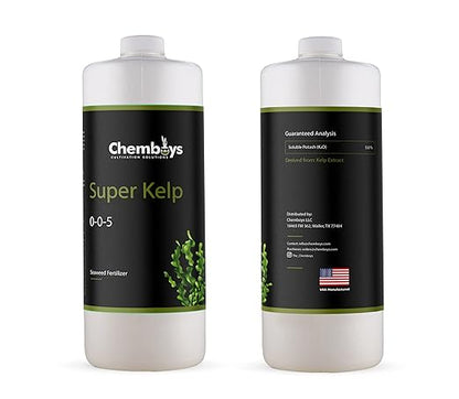 Chemboys Super Kelp Liquid Seaweed Fertilizer Seaweed Plant Food Supplement for Plant Growth, Bloom & Yield Boost Liquid Concentrate Garden Fertilizer - Half Gallon (64 fl oz)