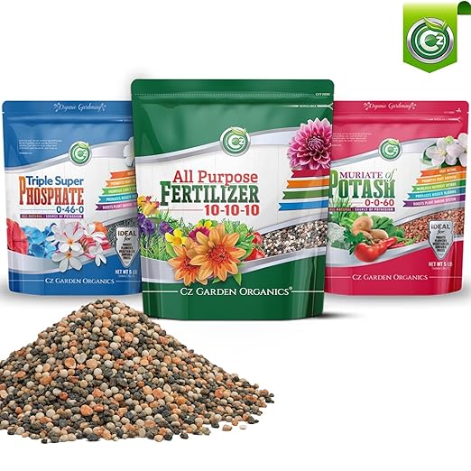 10-10-10 All Purpose Fertilizer - Made in USA - Micronutrients Plant Food for Indoor/Outdoor Plants, Flower Gardens, Fruit & Vegetable Gardens, Trees & Lawns! (All Purpose Fertilizer 4LB)