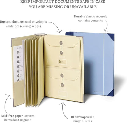 Savor | 2025 Edition The Folio® Document Organizer | Custom Dyed Cloth-Bound Expanding File for Important Papers, Passports, Birth Certificates & More | Ideal for Home Organization & Graduation Gift