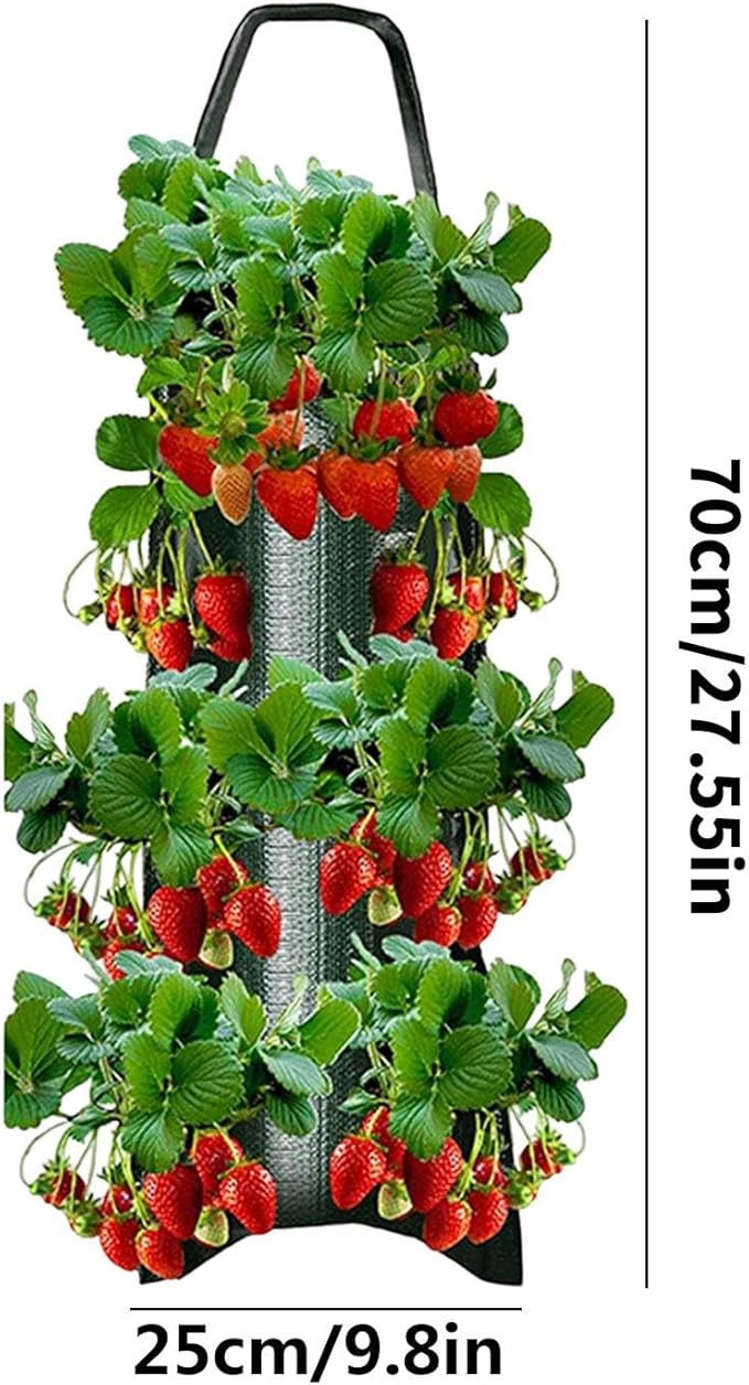 Shakven Upside Down Planter Tomato Herb Strawberry Grow Bags | 8 Hanging Grow Bags for Tomato Chili Herb Strawberry,Hanging Aeration Fabric Strawberry Planter Bags for Growing Herbs Flowers