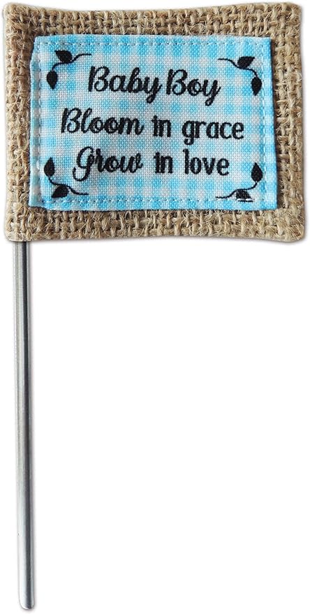 Abbey & CA Gift Baby Boy Flower Pick Flag