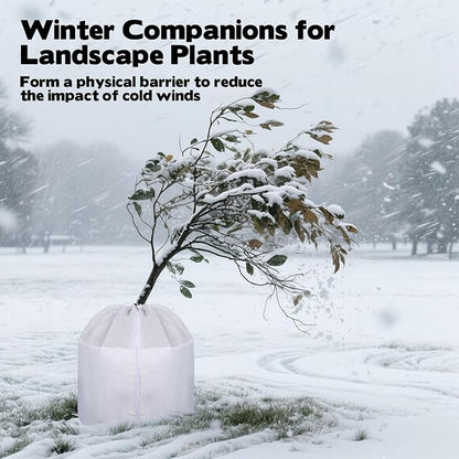 4 Pack Plant Winter Protection Pot with Drawstring and Zipper,17.7" x19.7"Plant Pot Covers,Flower Pot Protection Bag,Plant Covers Freeze Protection for Outdoor Winter Garden Fruit Trees Potted (grey)
