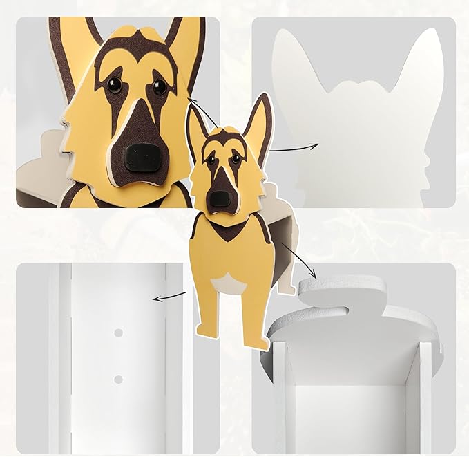 German Shepherd Dog Planter, Cute Animal Shape Flower Planters, Plant Pots for Indoor/Outdoor Garden Decor, Unique Gifts/Souvenirs for Pet Lovers